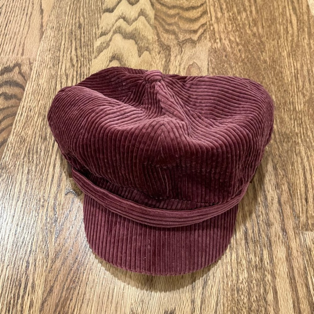 Womens Maroon Newsboy Hat